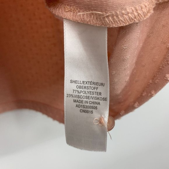 Adrianna Papell Top Pink Swiss Dot Sleeveless Ruffle Keyhole - Picture 5 of 8